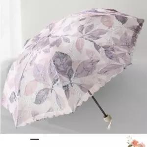 [하프클럽/]퍼플 데이 귀여운 나뭇잎 기본 양산 3단 우산 휴대용
