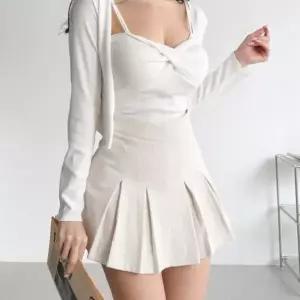 [하프클럽/]여성용 코듀로이 플리츠 A라인 미니 스커트