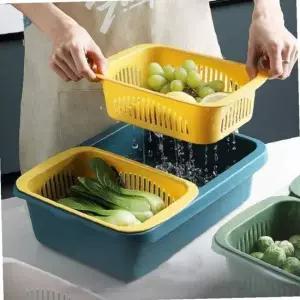 싱크대 물빠짐 건조 바구니 다용도 채망 쌀세척 플라스틱 회전 세척볼