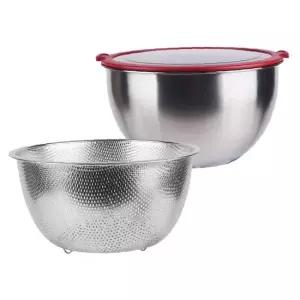스테인리스 채망 바구니 채소 스텐 채반 믹싱볼 세트 20cm