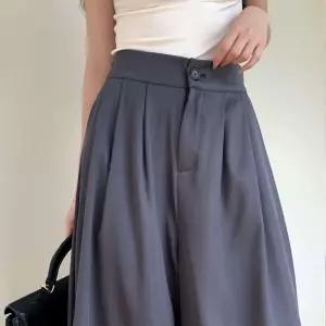 여자 오피스룩 뒷밴딩 핀턱 와이드핏 롱 슬랙스