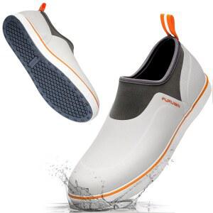 후루이안 데크 슈즈 남성용 쇼트 레인 부츠 방수 신발 고무 경량 낚시 야외 진흙 산책을 위한 미끄럼 방지