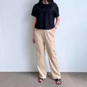 고품질 배기바지 면바지 루즈핏 여자바지 빅사이즈 면 스판 (WFJ46SS)
