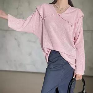 여성 날라리 세라 대카라 루즈핏 긴팔 박시 티셔츠