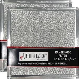 BCC024600 53228 VNF-2M03-2 통풍구 배기 팬 12층 그리스 필터 2팩용 에어 공장 스토브 후드 8X8인치 RV