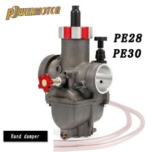 PE28 PE30 기화기 28mm 30mm 수동/풀 와이어 초크 탄수화물 Keihin Honda 호환 CR80 Enduro 바이크 오토바