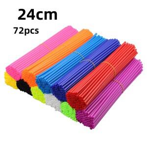 72Pcs 바이크 오토바이 휠 스포크 프로텍터 랩 림 스킨  커버 파이프 모토 크로스 자전거 쿨 액세서리 11