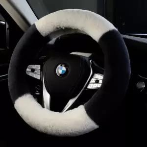 자동차 핸들커버 겨울 털 극세사 포근 따뜻한 커버 투톤커버 보온커버 카테리어 차량소품