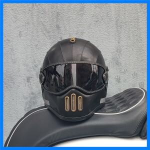 레트로 ORZ 헬멧 유리섬유 풀페이스 헬멧 카페 레이싱 드라이버 경량 쉘 오토바이 헬멧 레트로 가죽