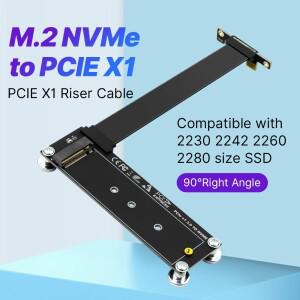 PCI-E 3.0 X1 - M.2 NVMe SSD 라이저 카드 어댑터 10CM 연장 케이블 M Key NVMe/NGFF 지원 데스크탑 PC 호