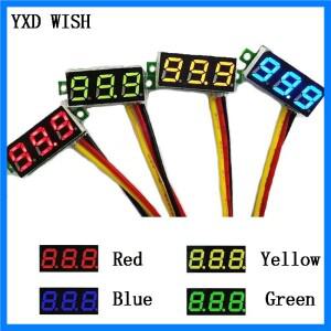 5pcs 0.28 인치 DC 0-100V 3 선 미니 게이지 전압 측정기 전압계 LED 디스플레이 디지털 패널 전압계 미터