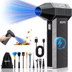 SDFM 전기 에어 더스터 - 130000RPM 압축 3 기어 조절 가능 제트 드라이 블로워 캔 재사용 컴퓨터 키보드