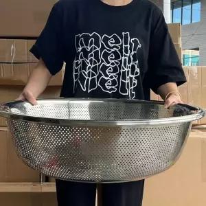 업소용 타공 소쿠리 스텐 물빠짐통 원형 채망 채반 물빠짐망