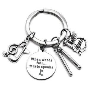 [미국배송] 드러머를 위한 키트의 키스 드럼 열쇠고리 - 퍼커션 스틱 스네어 선물 음악 교사 학생 연주자를 노트 악기
