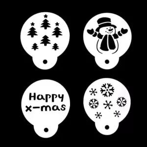 크리스마스라떼아트도구 x mas 스텐실 크리스마스커피템플릿 (WFJ73HS)