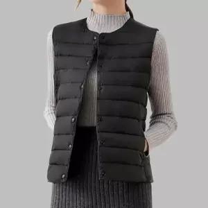 [라일리의류] Rly 라운드넥 솜패딩 조끼 경량패딩조끼 쪼끼패딩 여자