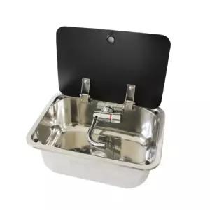 미니 캠핑카 싱크대 카라반 트레일러 간이 개수대 스테인리스 요트 차박 블랙싱크볼