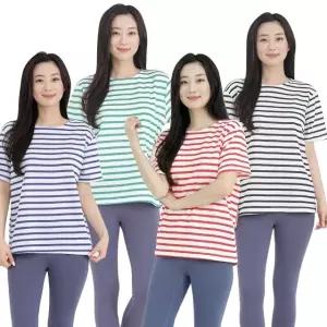 반팔티셔츠 스트라이프티 여성티셔츠 반팔티 여름 (WFK6DEQ)