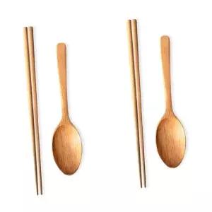 집들이젓가락 어른 선물용 독특한나무결 따뜻한색감 식사수저세트 2세트 (WFJ6ZEW)