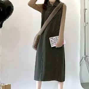 빈티지 민소매 카라 D165 데님 LL 원피스 (KYR-WFH3YY7)