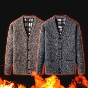 [하프클럽/]베이직 동절기 보이 플리스 니트집업 V넥 가디건 브이라인재킷