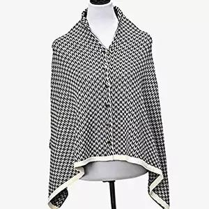 블랙 니트 단추 망토숄 클래식 겨울니트코디 어깨숄 (KYR-WFG1N5I)