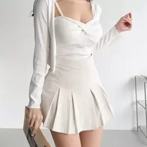 [옷자락]여성용 코듀로이 플리츠 A라인 미니 스커트