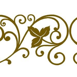 던디 데코 벽지 테두리 필 앤 스틱 MGAZB6003A - 다마스크 골든 바인, 스크롤 셀프 접착 미러 윈도우 스티커 테두리, 롤 33피트 X 4인치 (10m 10cm)