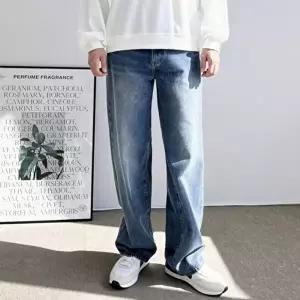 [모로엠]남성 멋진 핏 워싱 베이직 와이드 데님 팬츠 DMS-JEA-Q4152174