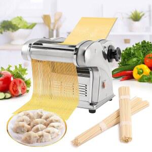 WICHEMI 전기 파스타 메이커 머신 3 IN1 도우 스파게티 롤러 누들 프레스 기계 가정용 스테인리스 스틸 135W (2.5mm 원형 면 + 4mm 평면 9mm 면)