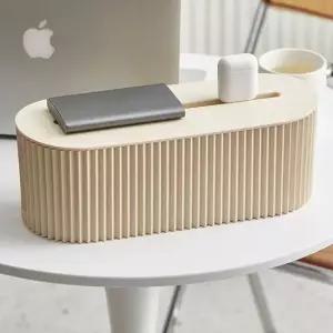 타원형 콘센트 멀티탭 정리함 베이지 콘센트정리함 멀티탭정리함 전기선정리 멀티탭가리개