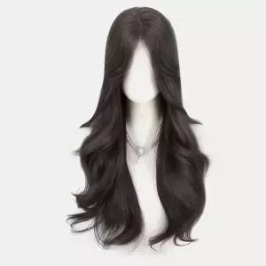 자연스러운 흑갈색 긴머리 여신 웨이브 통가발 (WFK5UCP)