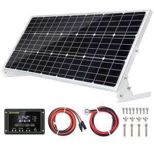 [미국배송] 가정용 RV 보트용 탑솔라 100W 12V 태양광 패널 키트 배터리 충전기 100와트 12볼트 오프 그리드 시스템 + 30A 충전 컨트롤러 케이블 장착용 브래킷