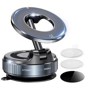 [미국배송] 세탁 가능한 나노 젤 패드가 있는 2026년형 자동차용 진공 자석 휴대폰 거치대 360 조절 더 많은 장면 잠금 해제 스마트폰 및 자동차/체육관/거울용