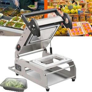 손 압력 테이크아웃 박스 식품 밀봉기, 상업용 육류 트레이 열 반자동 , 분당 7~8회, 롤 필름 폭 260mm/320mm 260mm