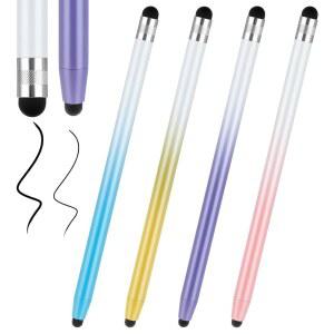 [미국배송] HJZII 4종 스타일러스 펜 터치스크린 2-IN-1 태블릿 고정밀 감도 펜 모든 정전식 터치스크린 스마트폰 스마트워치 그라디언트 색상 미세 포인트 멀티컬러와 호환됩니다