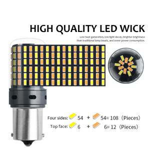루보식 2PCS 1156 BA15S P21W Canbus 오류  LED 조명 7440 T20 자동차 DRL 회전 신호 듀얼 모드 스위치 백