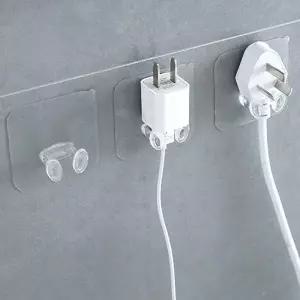 전선 정리 벽부착 후크 걸이 탈부착 수납 투명 고리 (WFK9EX0)