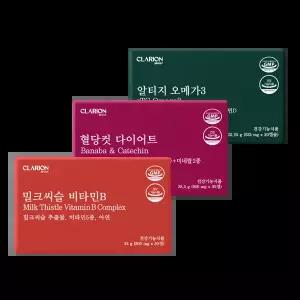 클라리온 야식러 안심템 3종 세트 (혈당컷 다이어트 + 밀크씨슬 + 오메가3)