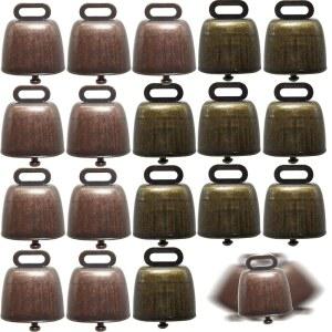 TIHOOD 18PCS 구리 방울 - 말, 소, 양, 염소를 위한 황동 소형 및 대형 농장 동물 녹색 적색 청동 크리스마스 장식을 시끄러운 장거리