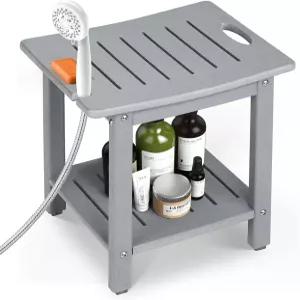 내부 샤워를 위한 샤워 벤치 면도 다리용 HDPE 의자 수납 선반 포함 /핸들 욕실용 방수 시트 욕조 샤워실