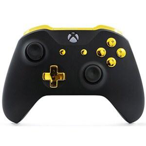 적이고 독특한 디자인의 Xbox One S/X 및 PC용 MODEDZONE 맞춤형 무선 UNDED 컨트롤러 - 미국에서 전문적으로 제작된 완벽한 게임 선물 블랙 / 골드