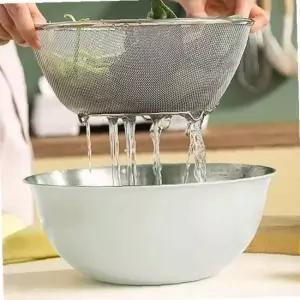 컬러 스텐 콜렌더 믹싱볼 채반 눈금 4종 콜랜더 믹싱