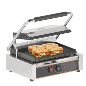 HTTSICI 상업용 파니니 프레스 - 2200W 전기 샌드위치 그릴, 논스틱 코팅 및 조절 가능한 온도, 그릴 프레스, 9