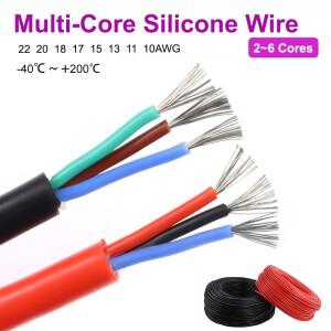 유연한 멀티 코어 실리콘 고무 케이블  절연 구리 소프트 고온 와이어  sq 0.3 0.5 1 1.5 2.5 4 6mm  m  3