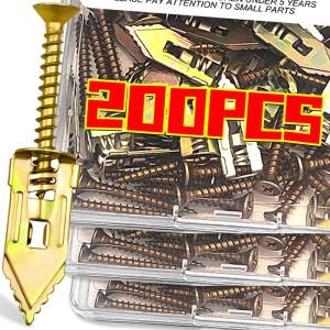 200/10x 셀프 드릴링 드라이월 앵커 나사 키트  가정용 벽걸이   선반  TV 마운트용 고하중  벽