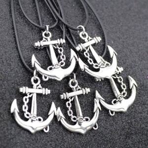 10개 빈티지 앵커 펜던트 목걸이 남성과 여성을 위한 패션 주얼리 선원  선워터
