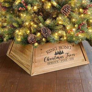 크리스마스 트리 스커트 원형 소형 본색 1.2-1.8m 받침 원목 가리개 다리