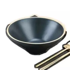 앤틱블랙 우동기 대접 그릇 원형 돌산 멜라민 DS-6738 (WFK9T8O)