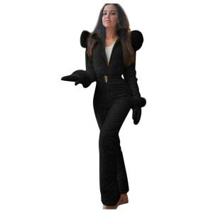 모브네비로 여성 원피스 스키복 겨울 스키 점프수트 방수 따뜻한 스노우수트 모피 칼라 아웃도어 스포츠 아우터